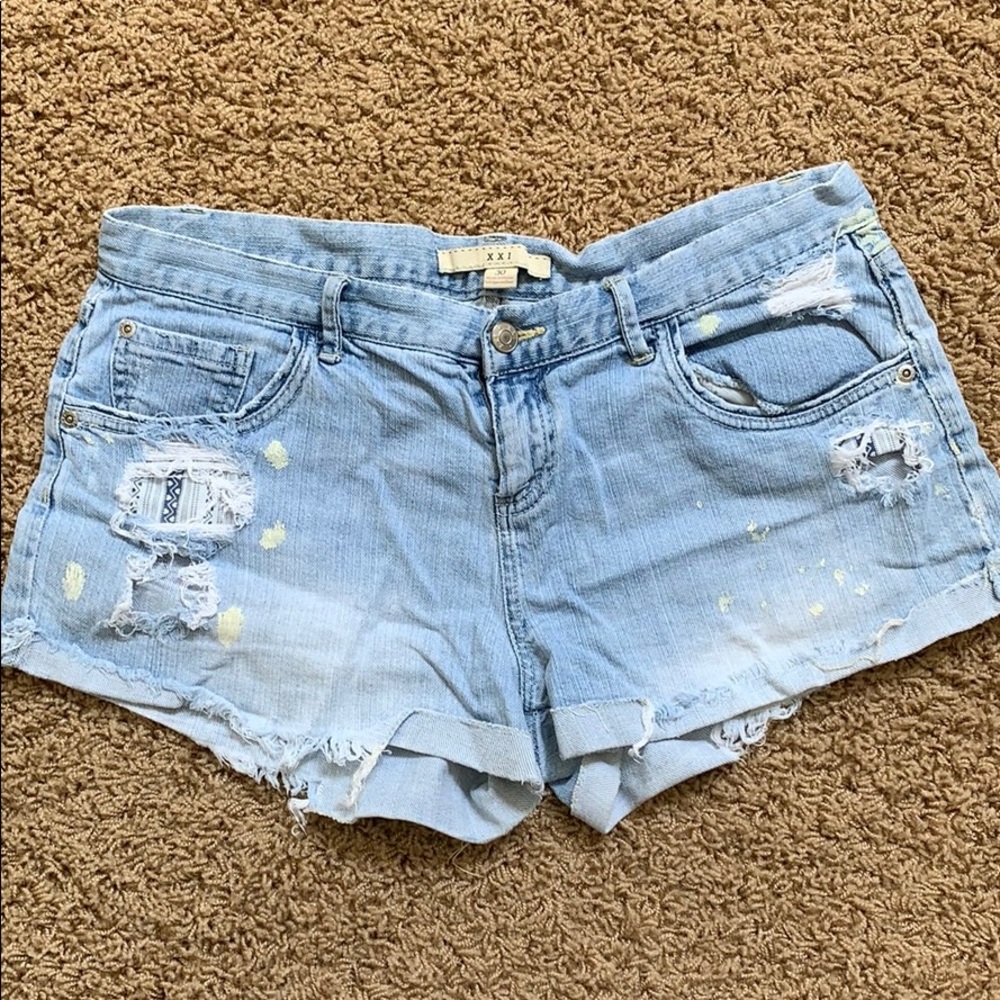 Forever 21 distressed jean shorts